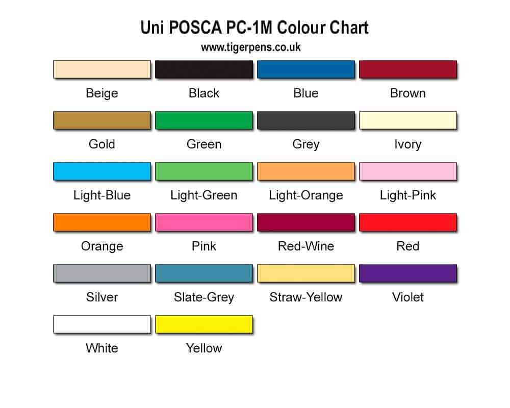 PC 1M Colour Chart