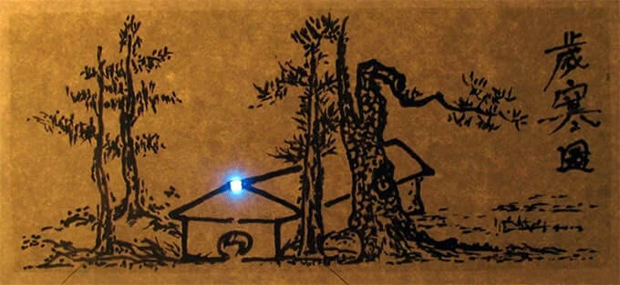 Painting drawn in coductive ink