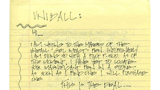Mitch Hedberg Uniball letter 2