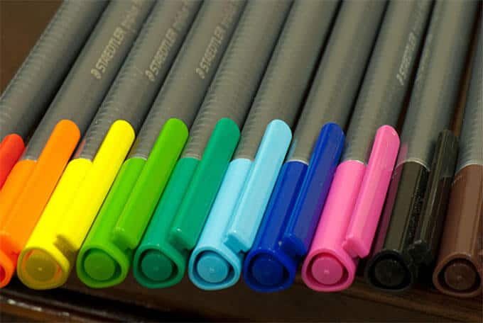 Array of Coloured Pens