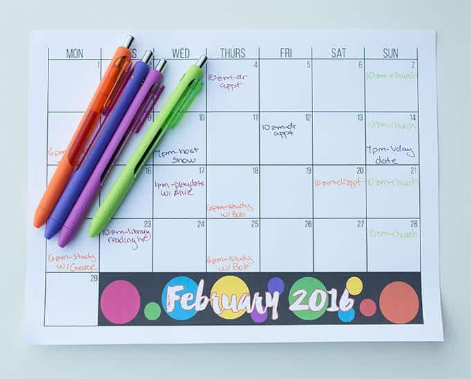 Colour Coded Planner