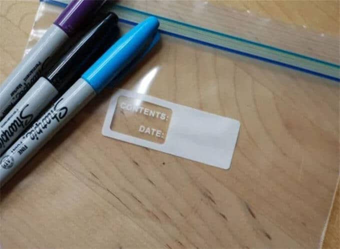 Sharpie Freezer Bag