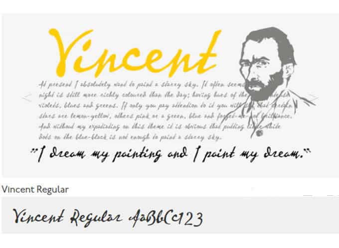 Vincent Van Gogh Font